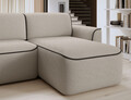 Coltar dreapta 4 locuri ELTAP, Ume, 287x190x88 cm, lemn/poliester, bej/maro inchis