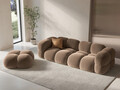 Canapea 4 locuri, Loretto, Cosmopolitan Design, 250x100x68 cm, catifea, bej inchis