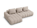 Coltar extensibil stanga 3 locuri, Linz, Cosmopolitan Design, 275x142x84 cm, cotiera dreapta, tesatura structurata, bej sand