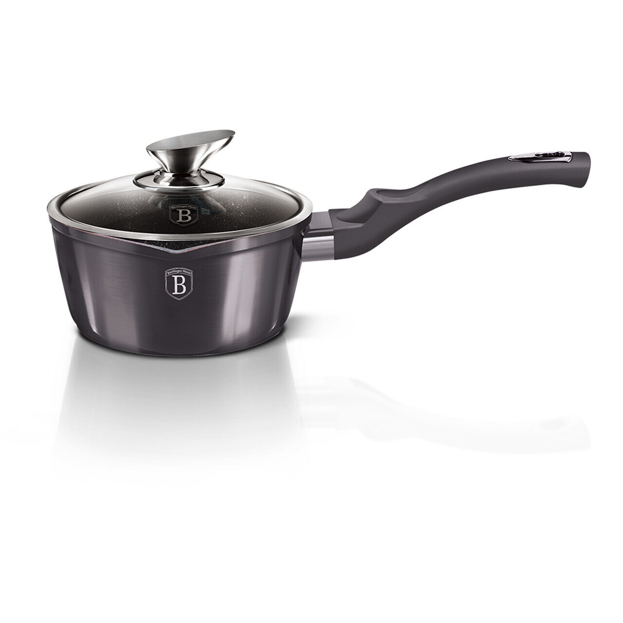 Cratita cu capac Berlinger Haus, Carbon Pro, 16 cm, 1.2 L, aluminiu forjat, gri inchis - imagine 6