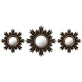 Set 3 oglinzi decorative Snyder, Versa, 25 cm / 35 cm, plastic