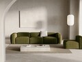 Canapea 4 locuri, Bergamo, Cosmopolitan Design, 364x108x70 cm, catifea chenille raiata, verde