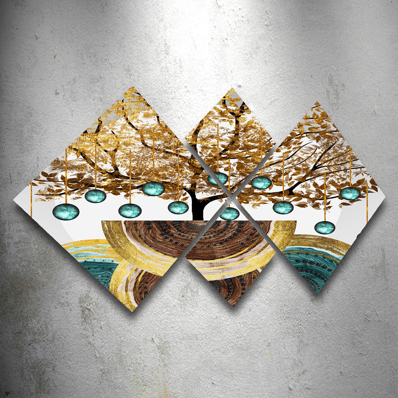 Set 4 tablouri decorative, 4MDF1730800570, MDF, Imprimat UV, Multicolor - 1 | YEO