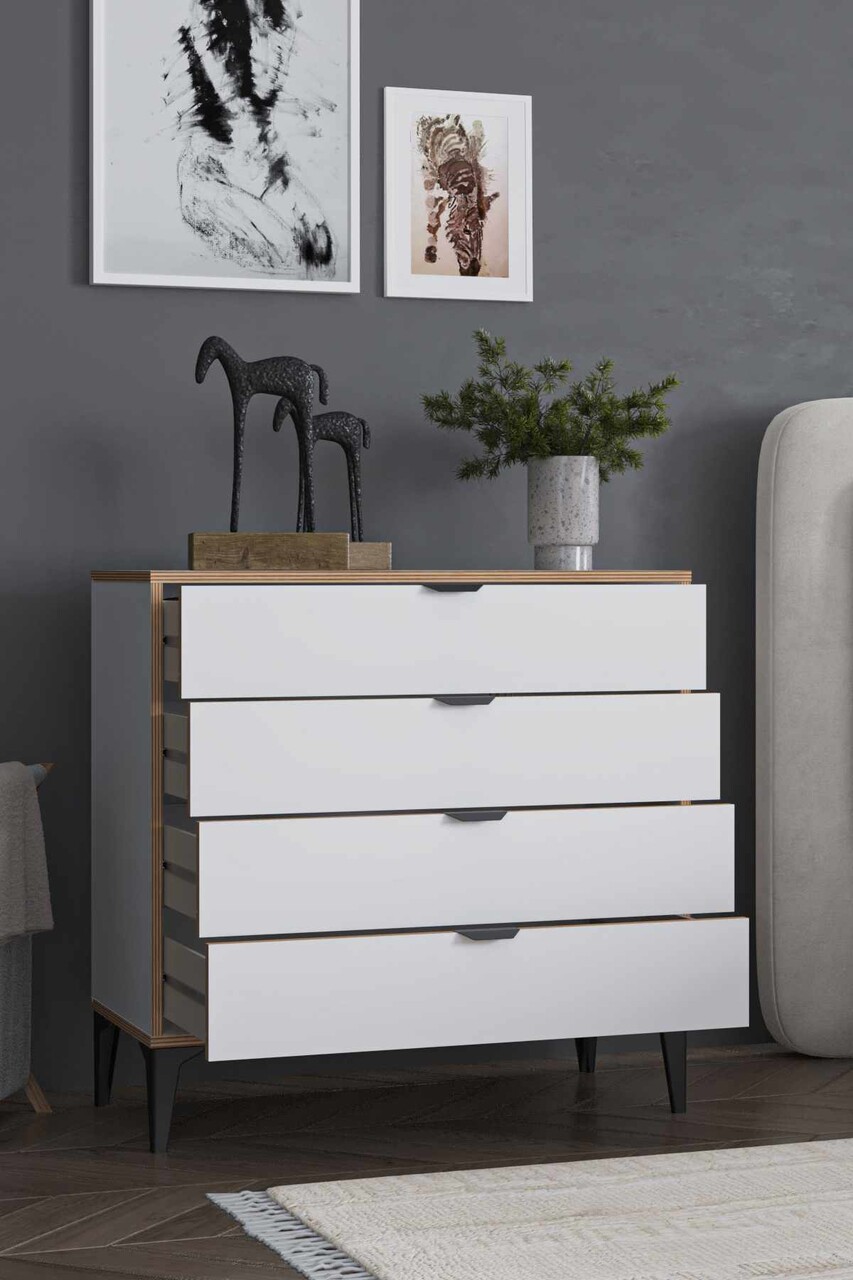 Dulap, Hanah Home, Arden 4, 90x88x40 cm, Alb - imagine 6
