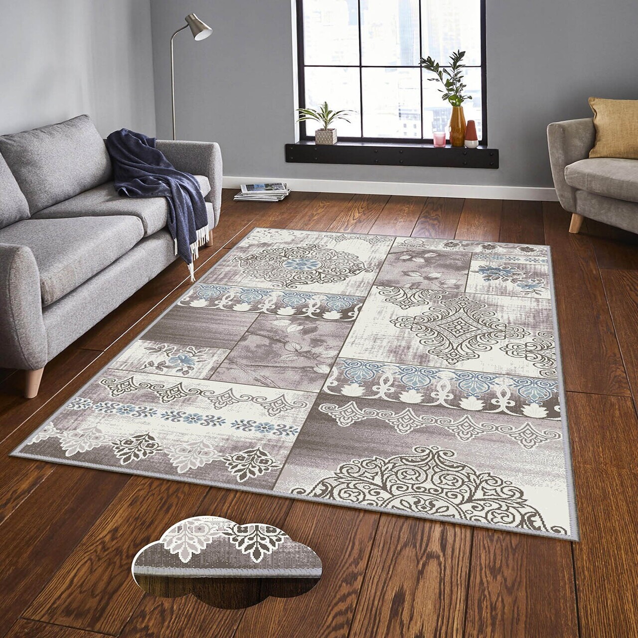Covor Eexfab1086 100x200 cm Poliester Multicolor