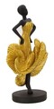 Figurina /sculptura decorativa  Fashion Dancing Woman, Mauro Ferretti, 16.5x15x36 cm, polirasina, negru/auriu