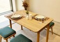 Set masa extensibila si 4 scaune, Vella, Vina Mini 05 1070, PAL, Stejar / Verde