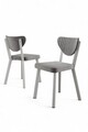 Set scaune 4 piese, Charlotte, Arfe, Gri/Alb