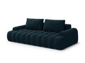 Canapea extensibila 4 locuri, Linz, Cosmopolitan Design, 250x100x84 cm, catifea, albastru petrol inchis
