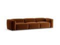 Canapea 4 locuri, Bergamo, Cosmopolitan Design, 364x108x70 cm, tesatura structurata, gri maro