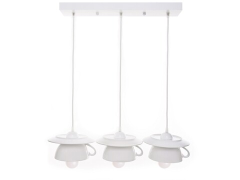 Lustra afternoon tea, deco republic, e27, 3x60w, ceramica, alb
