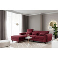 Coltar extensibil stanga 4 locuri ELTAP, Foble, 267x196x100 cm, lemn/poliester, rosu