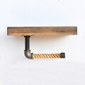 Etajera cu suport pentru hartie igienica Boruraf196, Evila Originals, 30x14x16 cm, maro/negru