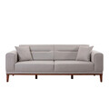 Canapea extensibila cu 3 locuri, Unique Design, 867UNQ1368, Lemn de carpen, Crem