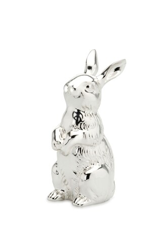 Poza Decoratiune Cute Rabbit, Hermann Bauer, H12 cm, argintiu