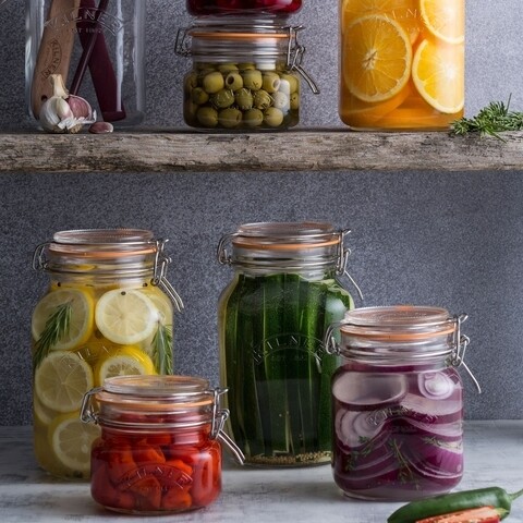Borcan cu inchidere ermetica, Kilner, Oliver, 0.35 L, sticla, transparent