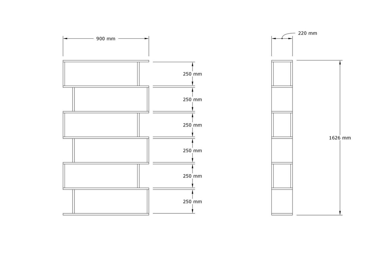 Corp biblioteca, Asse Home, Hector, 90x162.6x22 cm, Maro