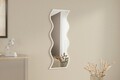 Oglinda decorativa, Siam, Safi, 40x120x2.2 cm, MDF , Alb
