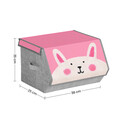 Set 3 cutii depozitare Vasagle, capac magnetic, 38x25x35 cm, material netesut/metal, multicolor