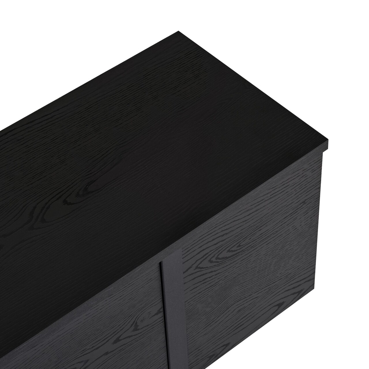 Comoda TV, Nordure, Onera, 180x50x30 cm, Negru lemn / Negru - imagine 5