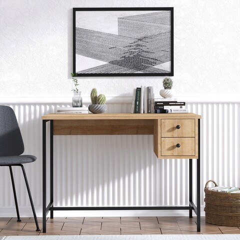 Birou, Elegance, Morris, 100x60x74 cm, Stejar / Negru Elegance