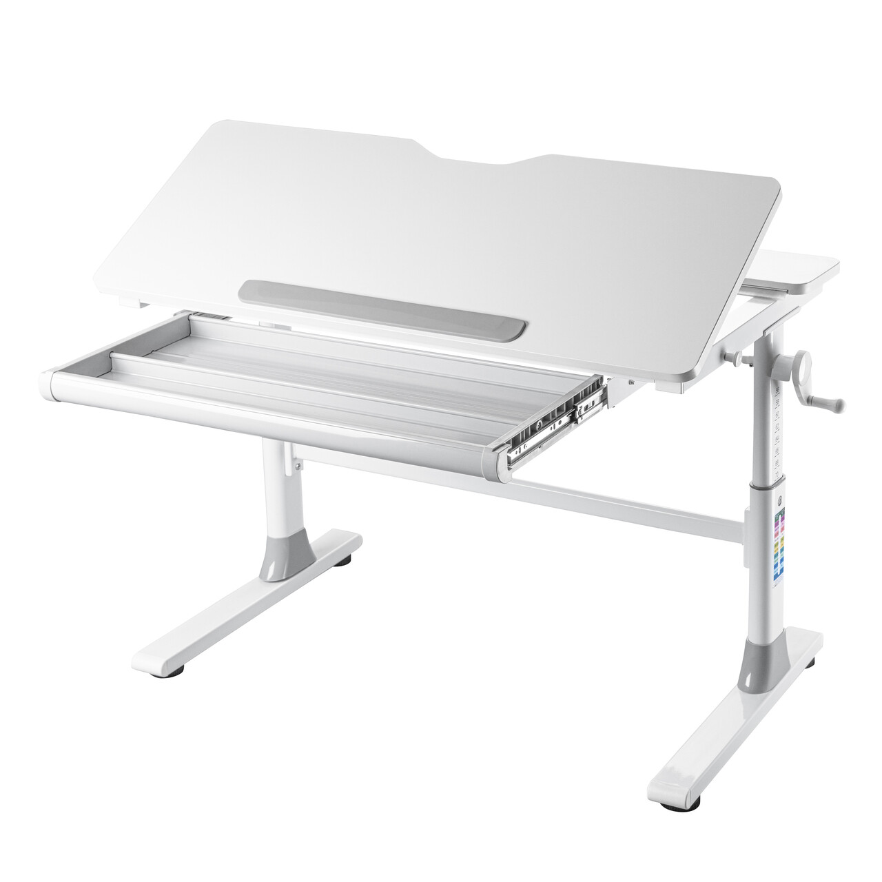 Birou pentru copii reglabil pe inaltime Frederik, Inter Link, 100x60x56-76 cm, metal, alb - imagine 2