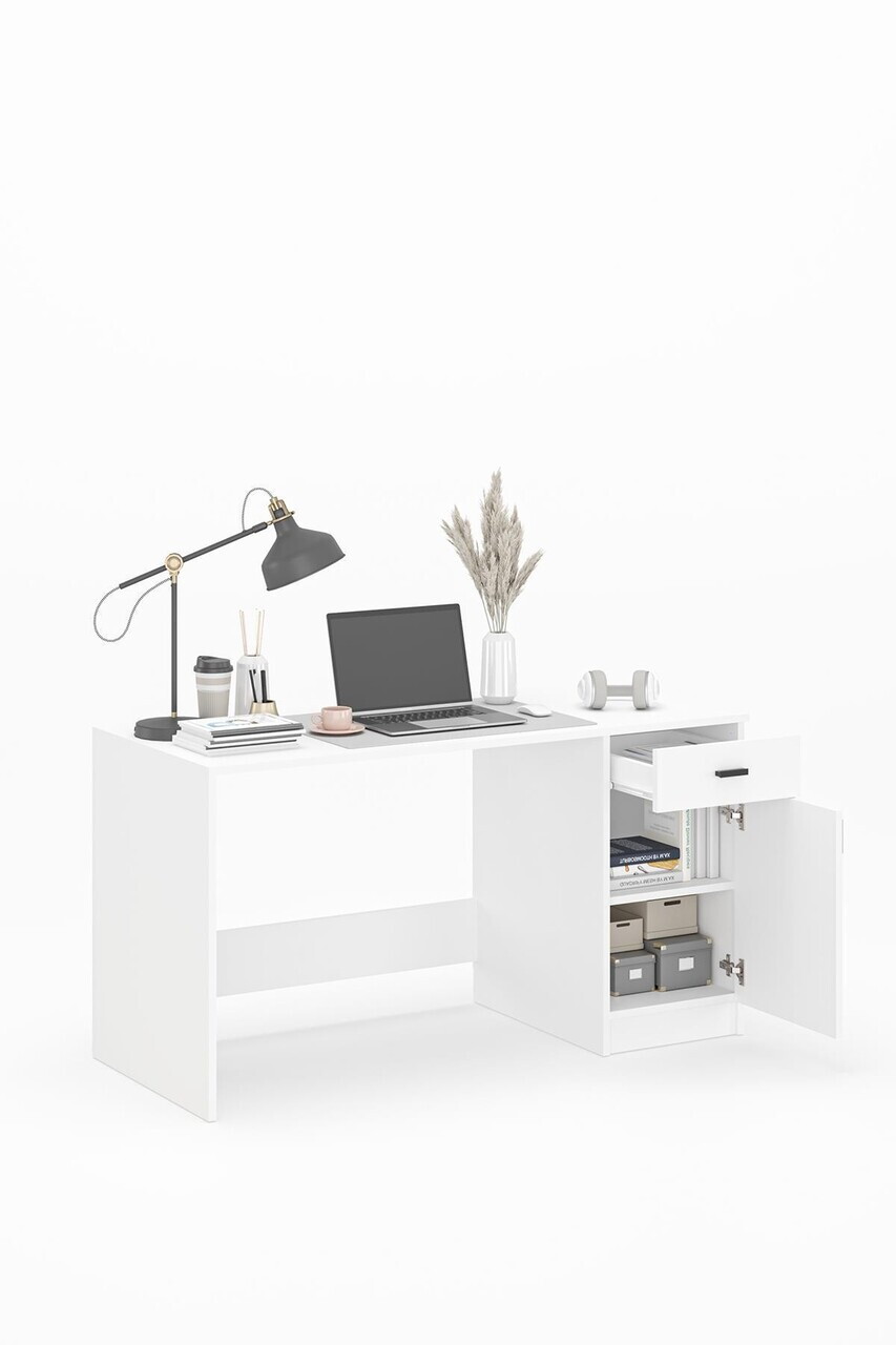 Birou, Hanah Home, Mazı, 140x75x60 cm, Alb — imaginea 4