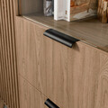 Dulap multifunctional ELTAP, Entsian, 100x60x192 cm, PAL/ABS/sticla, stejar