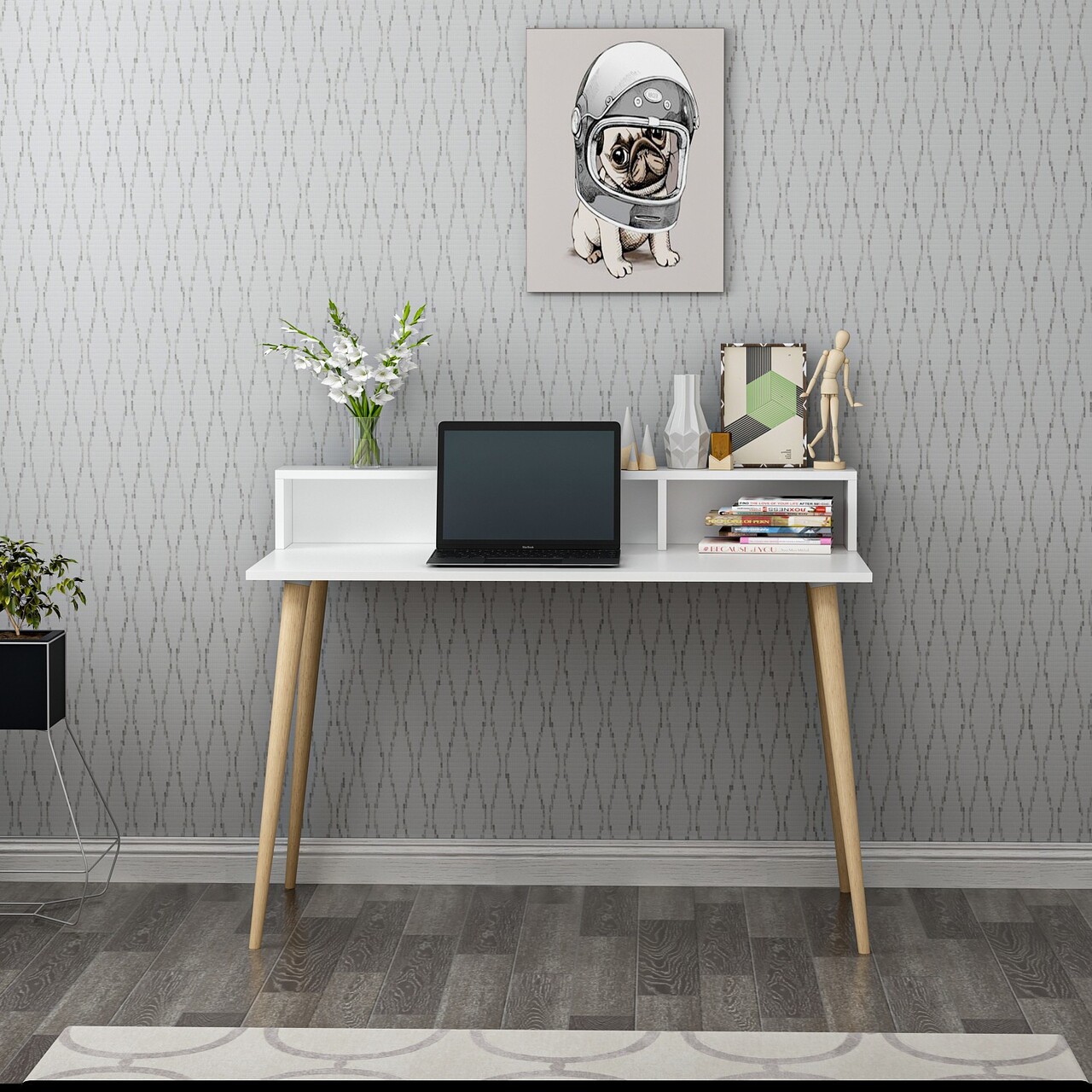 Birou, Antec, Ronas 120, 120x60x75 cm, PAL, Alb - 1 | YEO