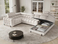 Coltar extensibil dreapta 3 locuri ELTAP, RT-20BAF, Fectory, 346x205x93 cm, lemn/poliester, bej deschis