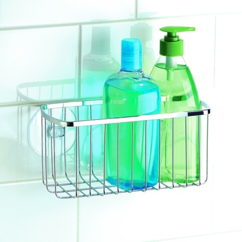 Suport accesorii pentru baie gia, idesign, 23x11x10 cm, cu ventuze, inox