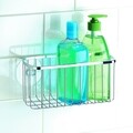 Suport accesorii pentru baie Gia, iDesign, 23x11x10 cm, cu ventuze, inox