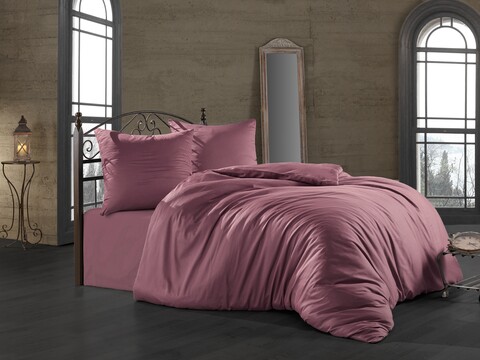 Lenjerie de pat dubla Plum, Majoli Home Collection, 4 piese, 240x260 cm, bumbac satinat, multicolor
