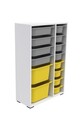 Dulap multifunctional, Estella, Rine 2D4K8U, Alb / Gri / Galben