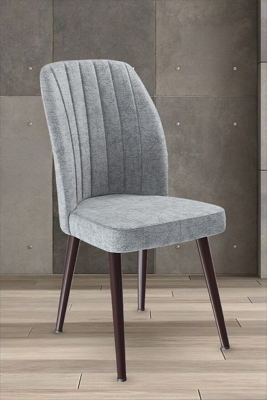 Set scaune 6 piese, Hanah Home, Platinum, Gri/Maro — imaginea 2