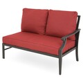 Set mobilier gradina/terasa, 4 piese, Braxton, otel, negru/rosu