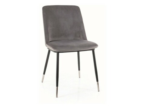 Scaun Jill Velvet, Signal, 48x44x85 cm, catifea/otel, gri inchis/negru
