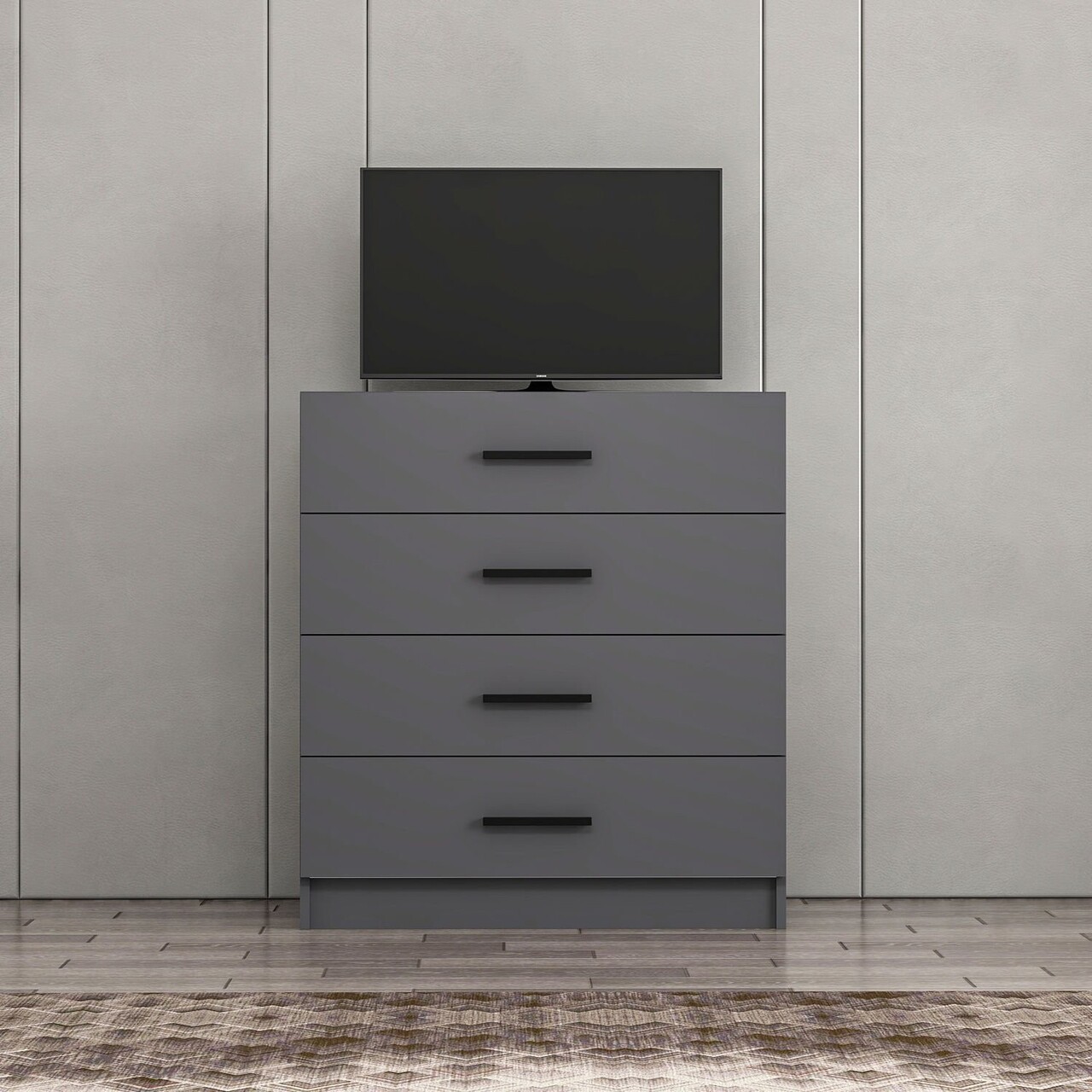 Dulap, Minerva, Kale TV, 90x100x47 cm, PAL, Antracit - 1 | YEO