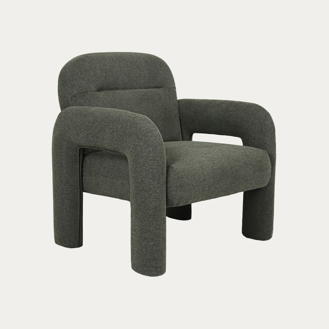 Fotoliu Alviro, Homla, 78x76x81 cm, MDF/poliester, verde olive — imaginea 2