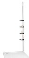 Etajera extensibila de colt, Allstar, Opal, 19.5 x 26 x 85-250 cm, metal, negru