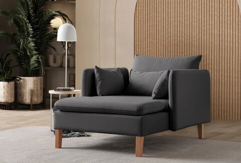 Fotoliu, Atelier del Sofa, 752EST1703, Frame: 70% HORNBEAM/30% MELAMINE COATED CHIPBOARD, Antracit