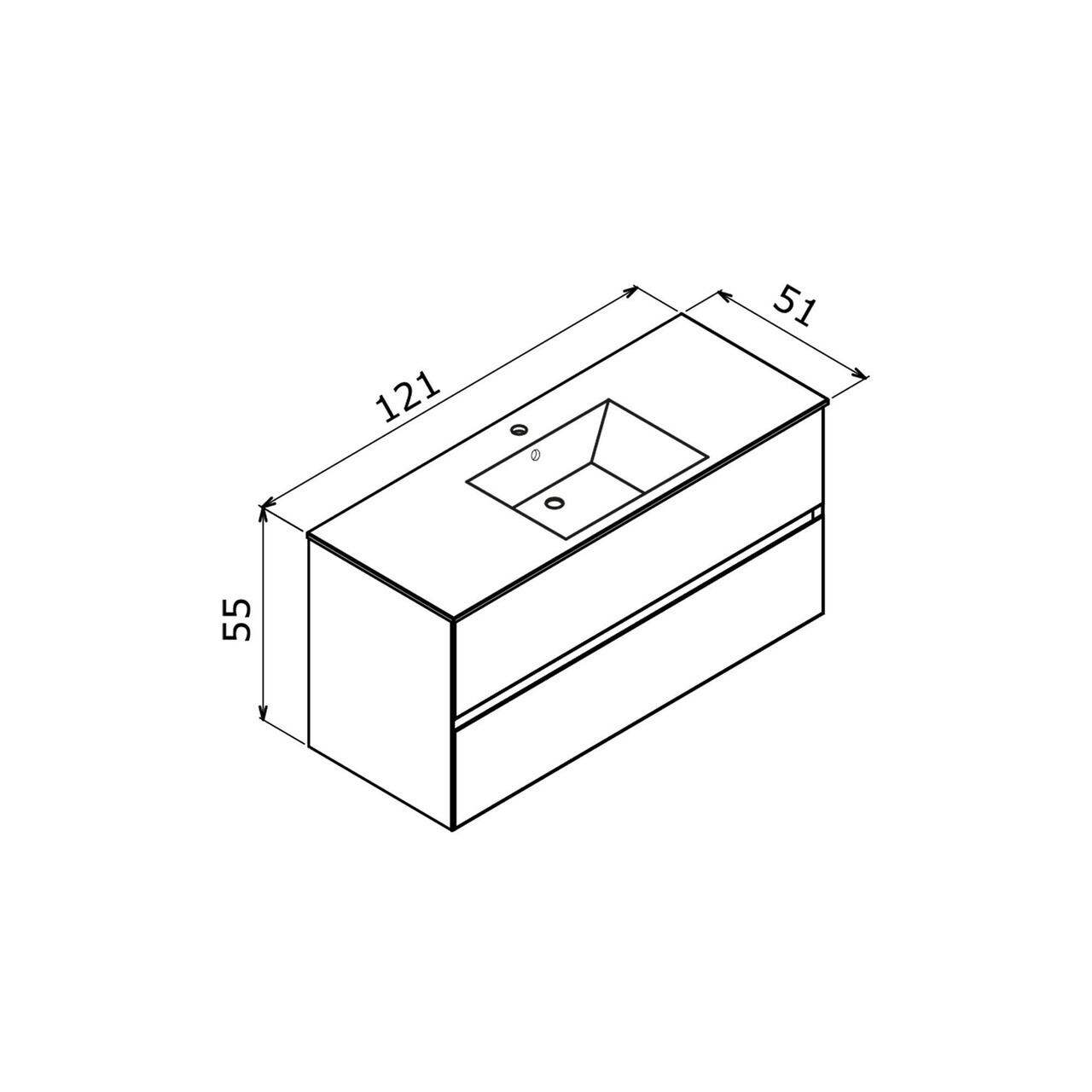 Dulap de baie cu chiuvetă, Hanah Home, Nest 121 v2, Gri Mat — imaginea 4