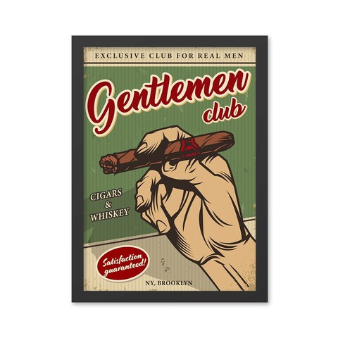 Tablou decorativ, Gentlemen Club 2 (55 x 75), MDF , Polistiren, Multicolor