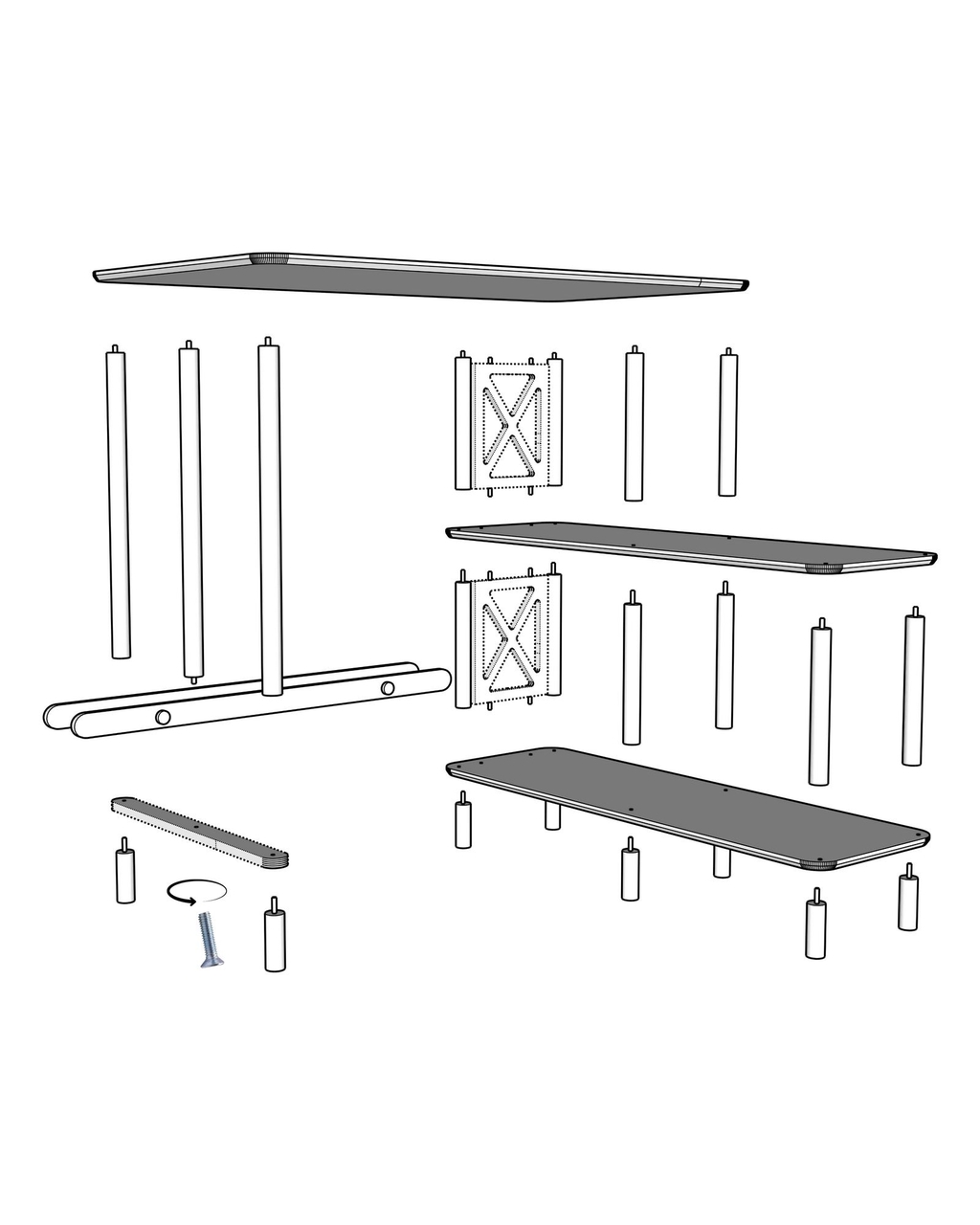 Birou, Hanah Home, Tavalo, 125x75x65 cm, Stejar - view 6