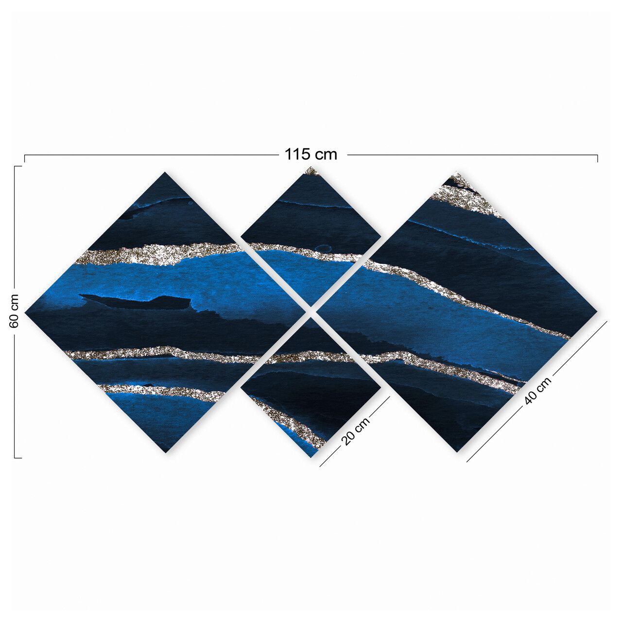 Set 4 tablouri decorative, 4MDF2051447, MDF, Imprimat UV, Multicolor