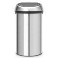 Cos de gunoi cu soft touch, Brabantia, Matt Steel, 60 L, 40x40x71 cm, otel, argintiu