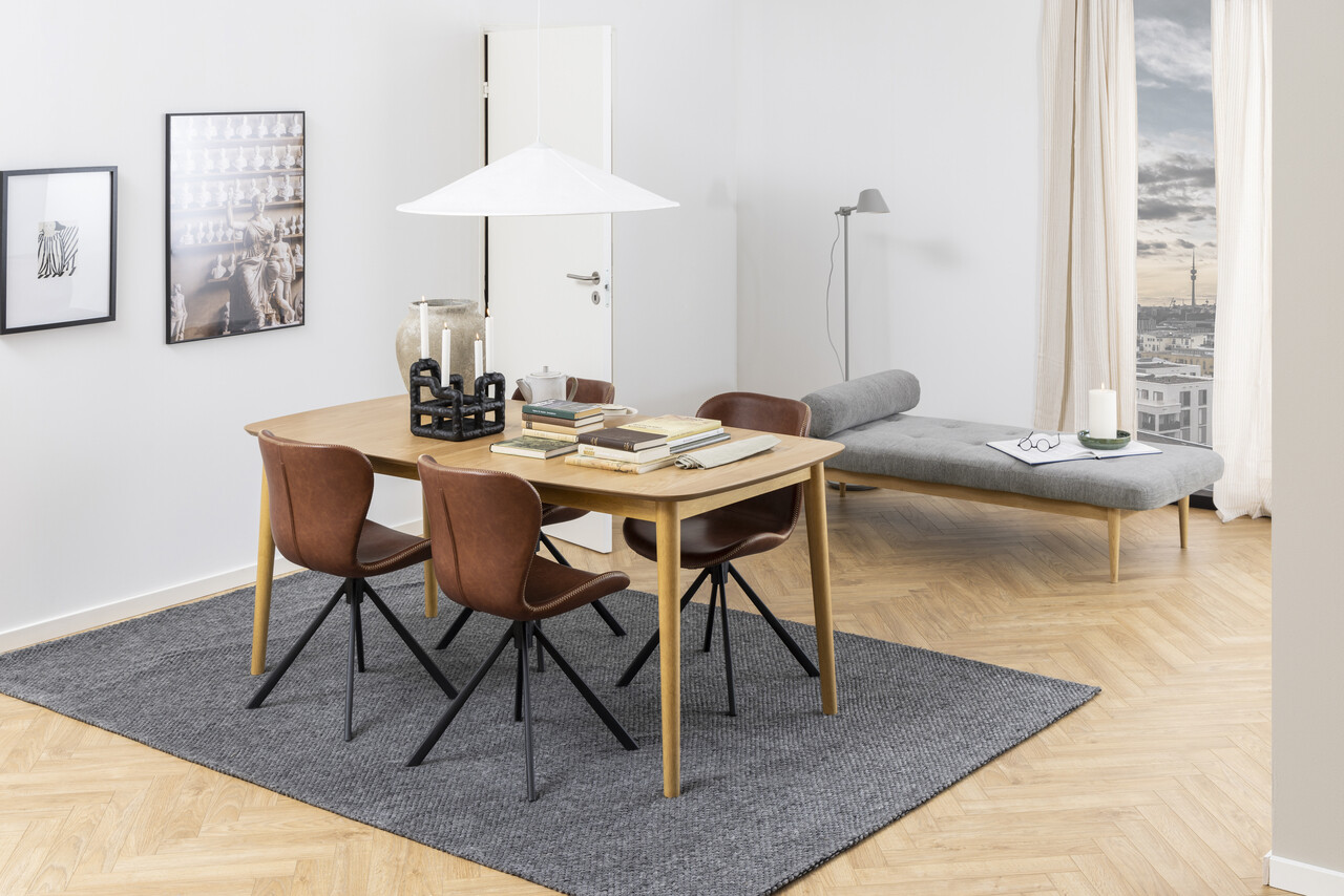 Scaun Batilda -A1, Actona, 46.5x53x81 cm, rotativ, piele ecologica/otel, brandy - view 7