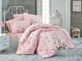 Lenjerie de pat dubla, 6 piese, 240x260 cm, 100% bumbac satinat, Hobby, Maria, somon