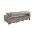 Set canapea extensibilă, Unique Design, 867UNQ1520, Lemn de carpen, Gri