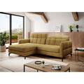 Coltar extensibil stanga 3 locuri ELTAP, Lore-34, Lorelle, 225x160x105 cm, lemn/poliester, mustar